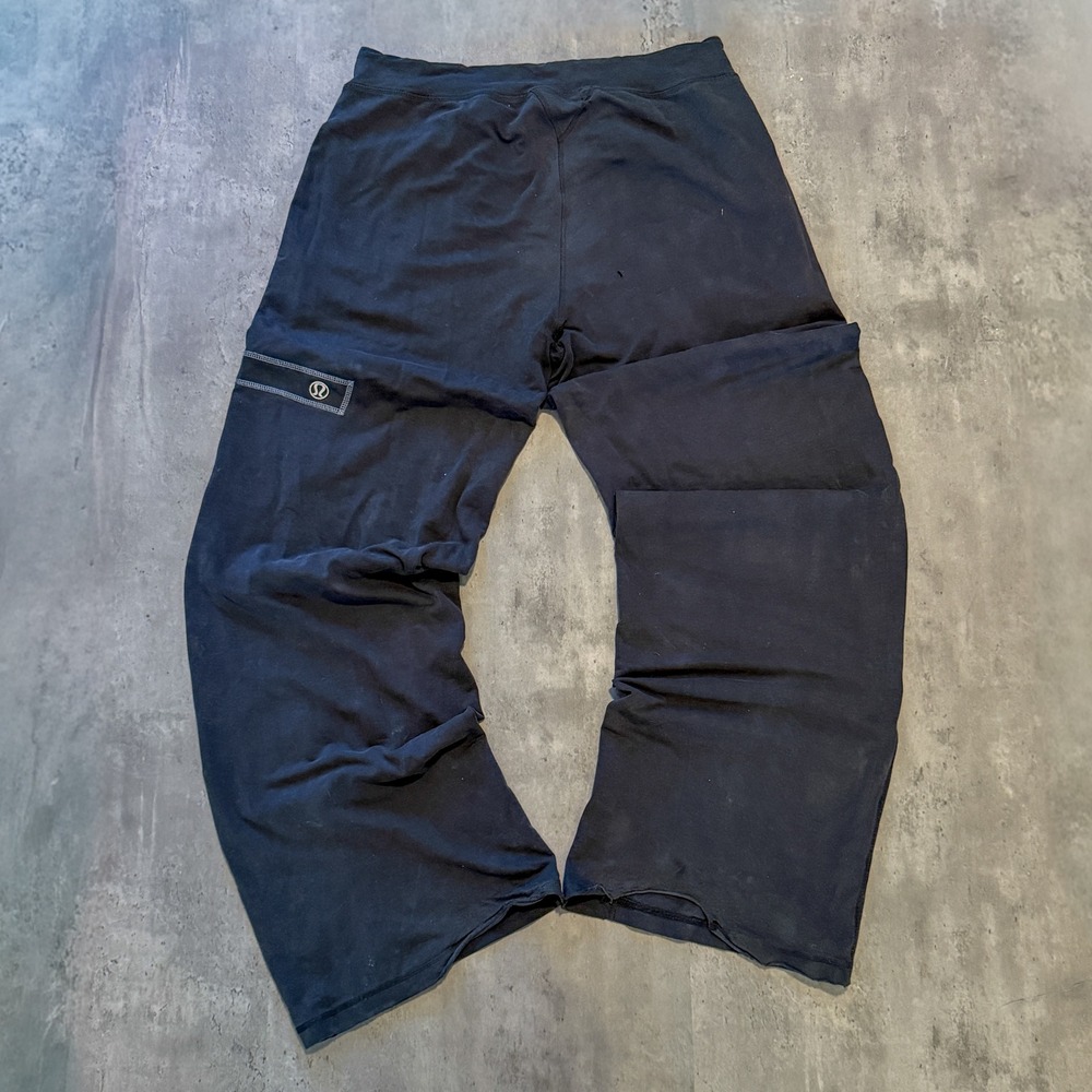 Y2K 2000's 00's Lululemon Black Baggy Relax Fit Wide Legged Sweatpants
